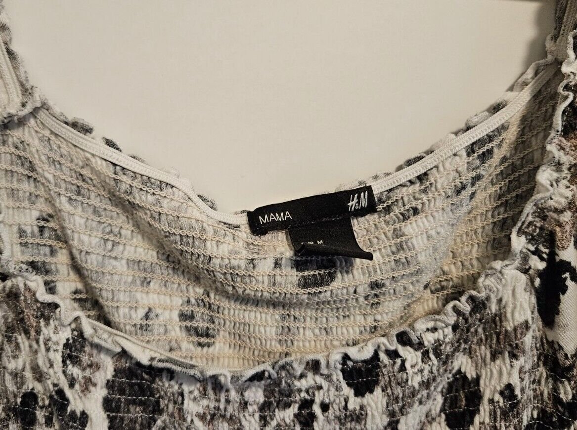 Damen Umstands-Shirt-Oberteil Gr M (H&M Mama) schwarz/weiß Schwangerschaft