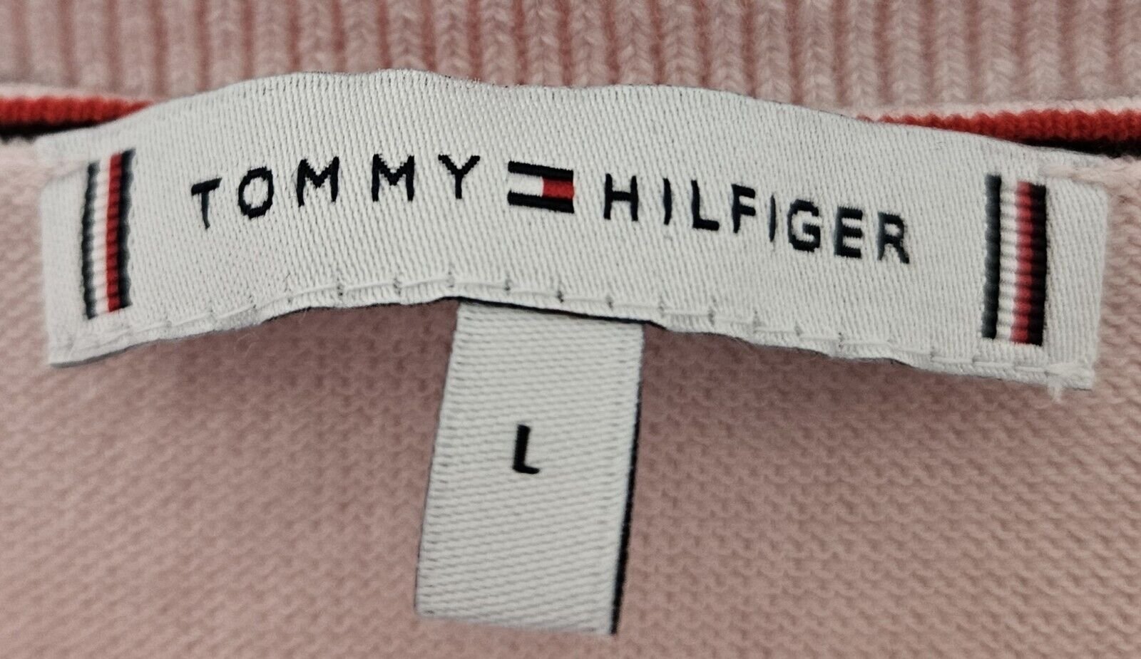 Damen Pullover CO JERSEY STITCH C-NK SS SWEATER Gr. L (Tommy Hilfiger) rosa