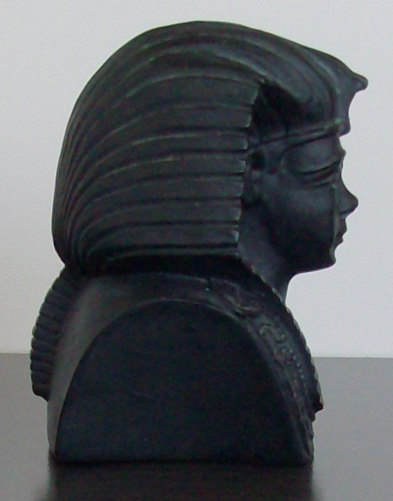 Ägypten-Replik-Skulptur Tutanchamum = der legendäre Kinds-Pharao des alten Ägypten Farbe: schwarz, Ägypten Replik Figur Deko Statue Skulptur Büste schwarz