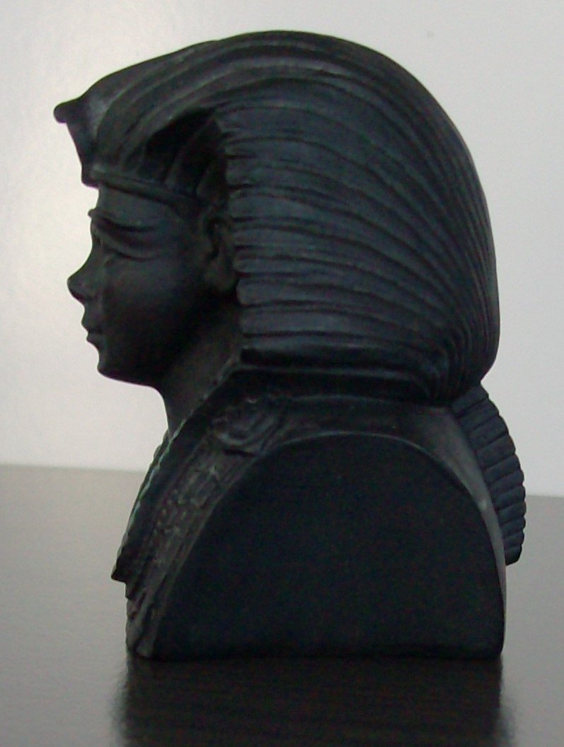 Ägypten-Replik-Skulptur Tutanchamum = der legendäre Kinds-Pharao des alten Ägypten Farbe: schwarz, Ägypten Replik Figur Deko Statue Skulptur Büste schwarz