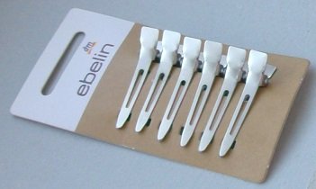 6 Stück ebelin (vom DM Drogerie Markt) neu Haar Schnabelklammern Haarklipsklammern Haarklammern Haarklipse Haarclipse, je ca. 4,5 cm lang, silbrig (Modeschmuck)
