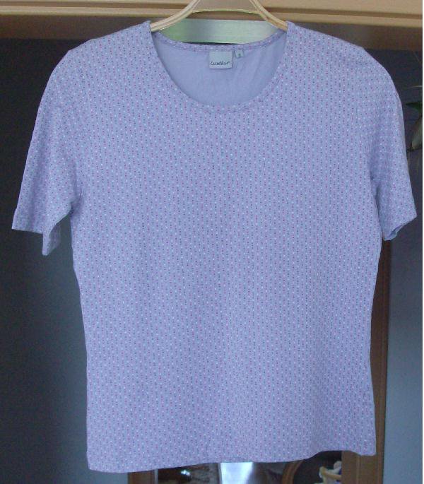 neu sehr schön Damen Shirt T-Shirt flieder,Punkte silber lila pink weiß,S,36,38