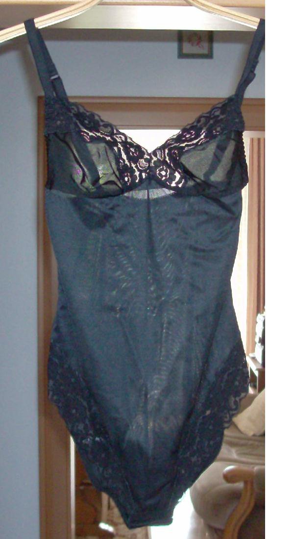 Damen Body Dessous 75, 34/36 schwarz mit Spitze, neu ungetragen, verstellbare Verschlüsse