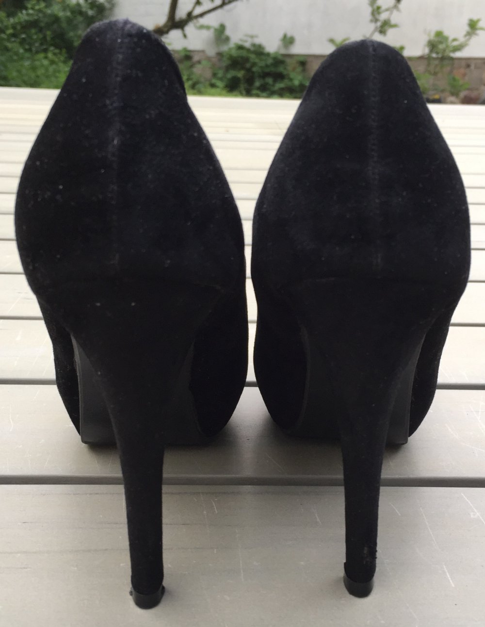 Plateau PUMPS Le Scarpe PEEP TOES schwarz/leo Gr. 37