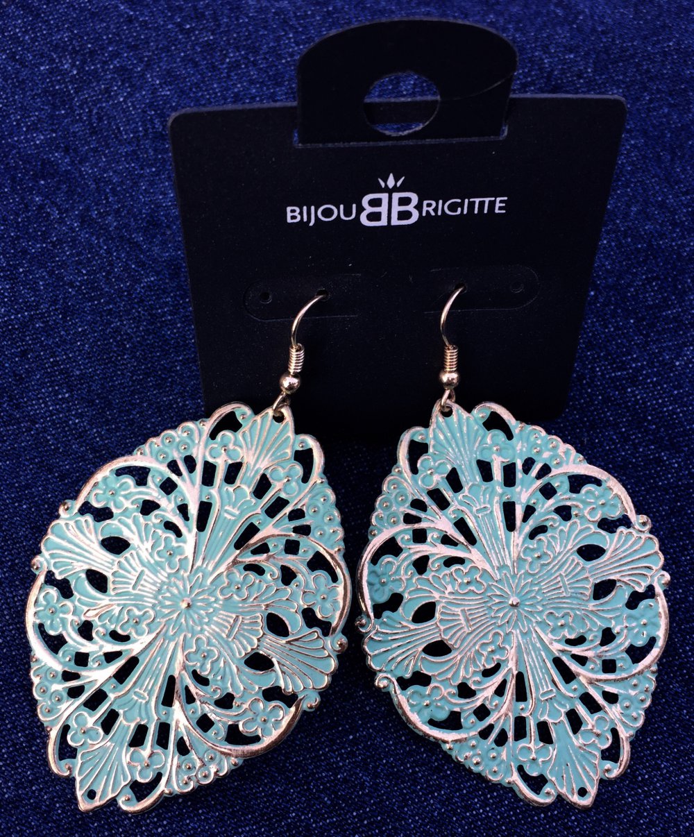 NEU: Bijou Brigitte OHRRINGE mint / gold