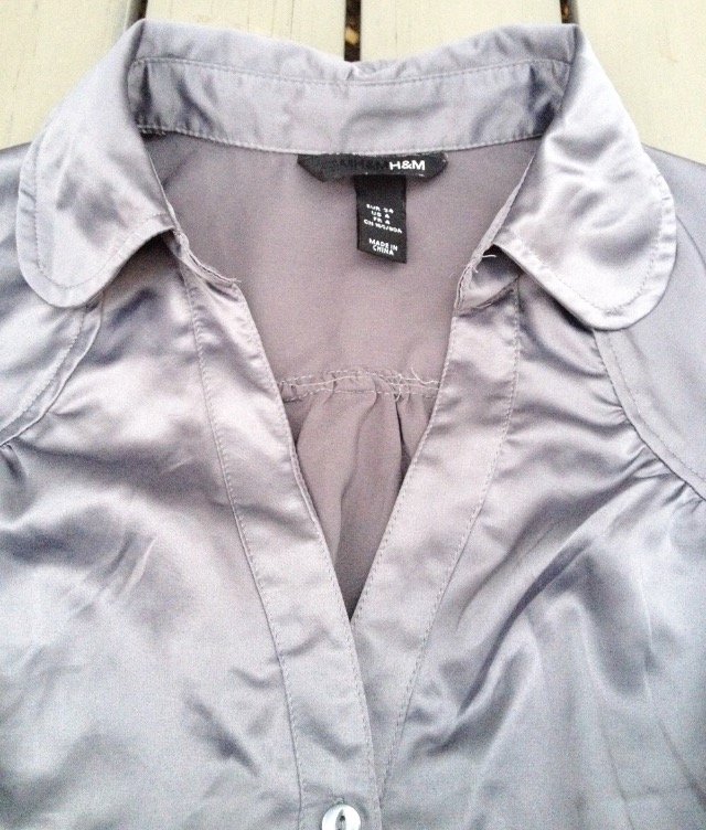H&M Satin BLUSE 40er Jahre Look Gr. 34