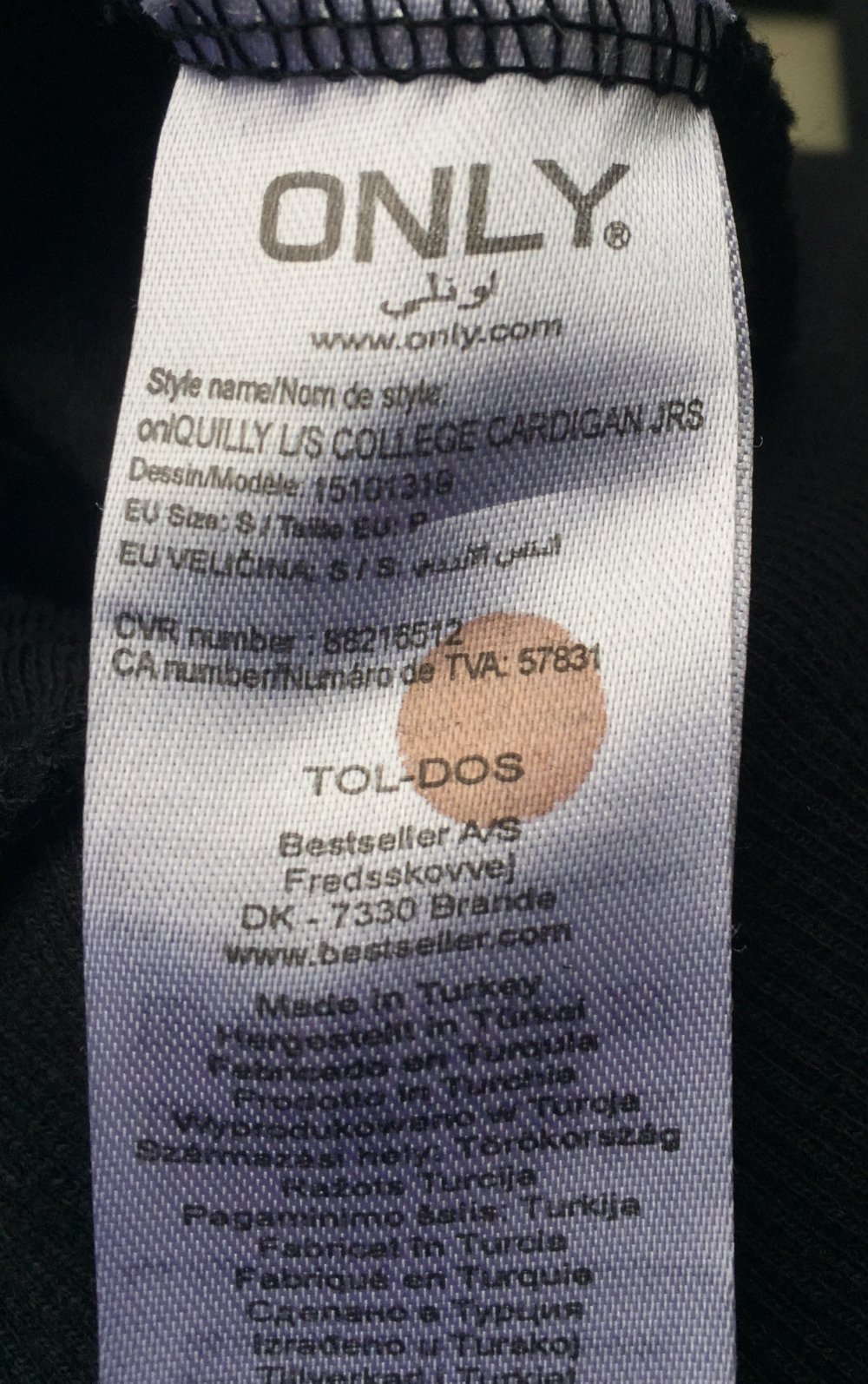ONLY College SWEATJACKE Steppjacke schwarz Gr. S