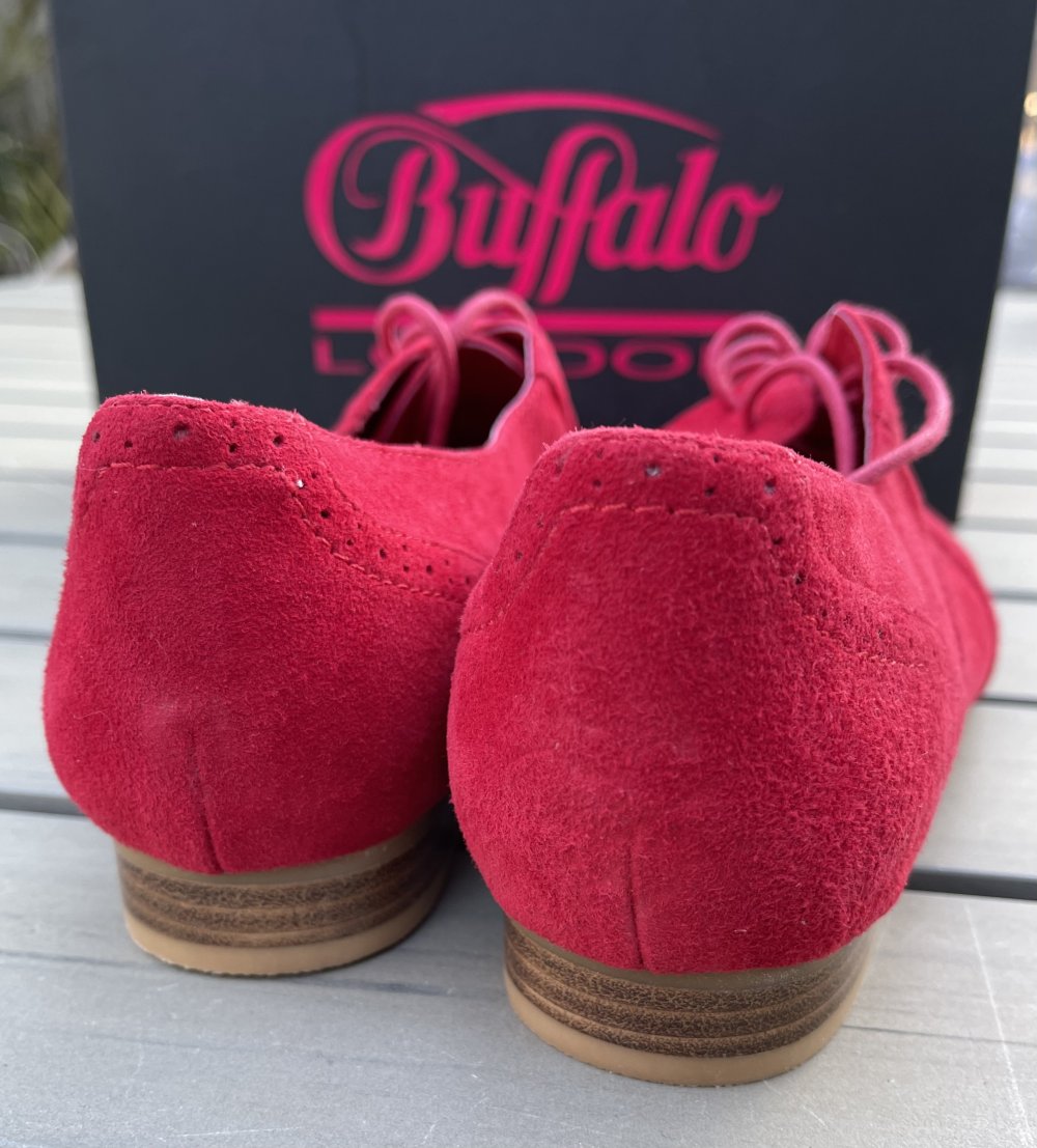 BUFFALO Budapester HALBSCHUHE Flats WILDLEDER Gr. 40