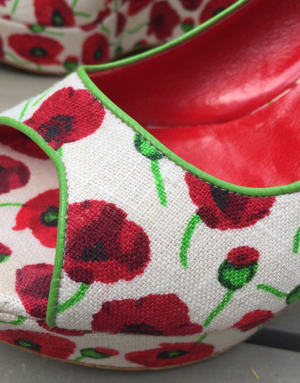 LORIBLU Wedges SANDALE Keilabsatz PUMPS Mohnblumen POPPY Gr. 40