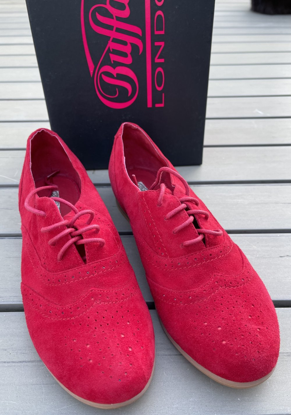 BUFFALO Budapester HALBSCHUHE Flats WILDLEDER Gr. 40