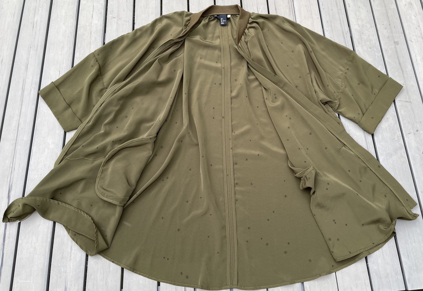 H&M CAPE JACKE Sommerjacke OVERSIZE KIMONO khaki Gr. L