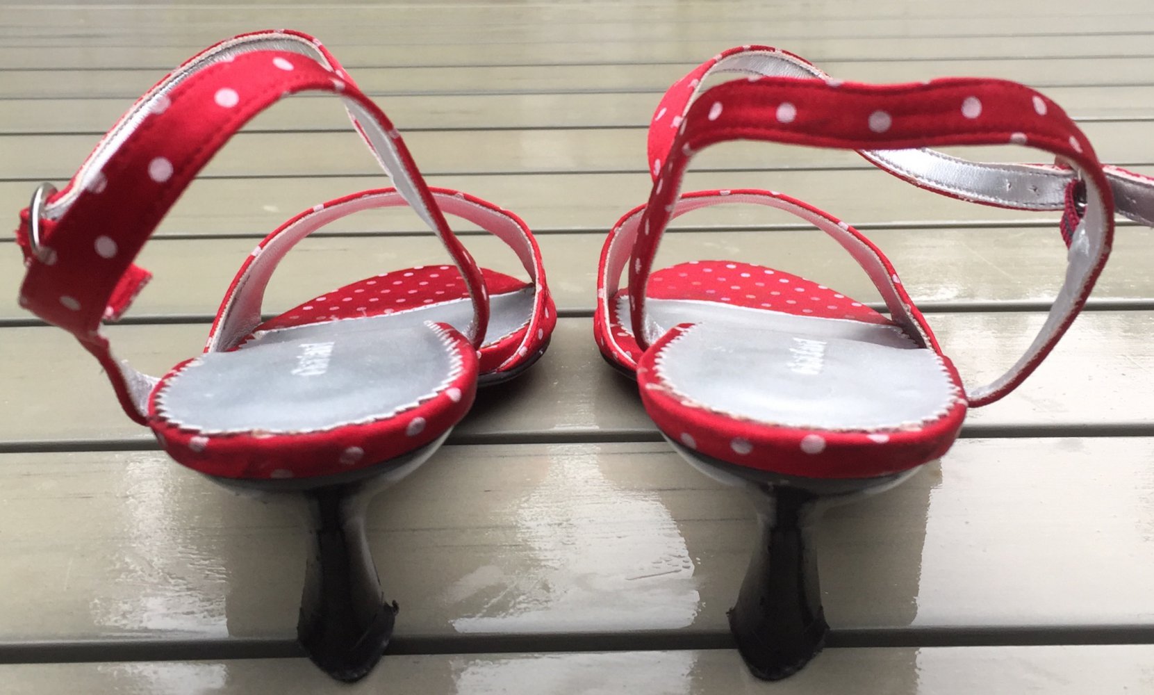 Graceland SANDALETTE Polkadots  rot/weiß Gr. 41
