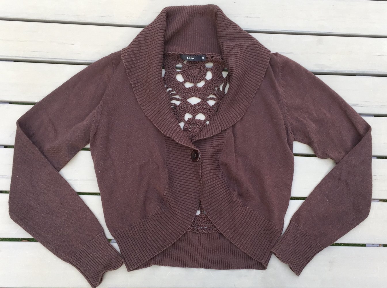 ZERO Bolero JÄCKCHEN Häkel-Spitze CARDIGAN Gr. M