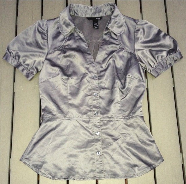 H&M Satin BLUSE 40er Jahre Look Gr. 34
