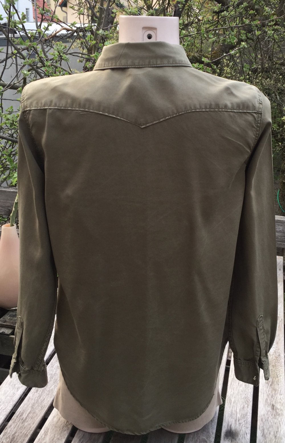 H&M Bluse HEMDBLUSE khaki Gr. 38