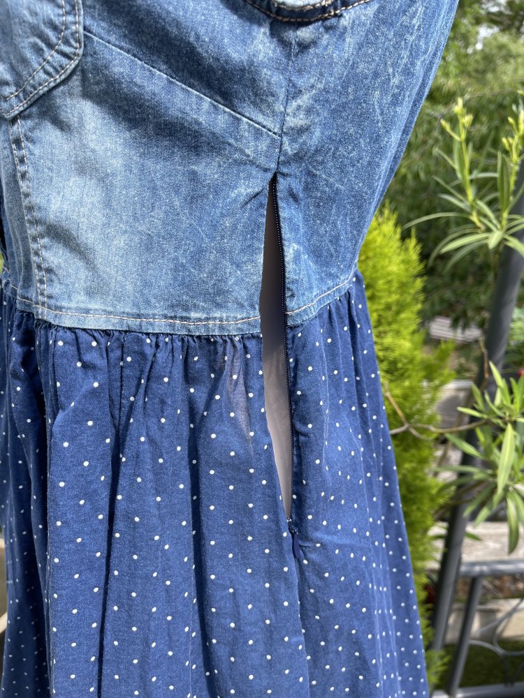 H&M JEANSKLEID mit POLKADOTS Gr. 40