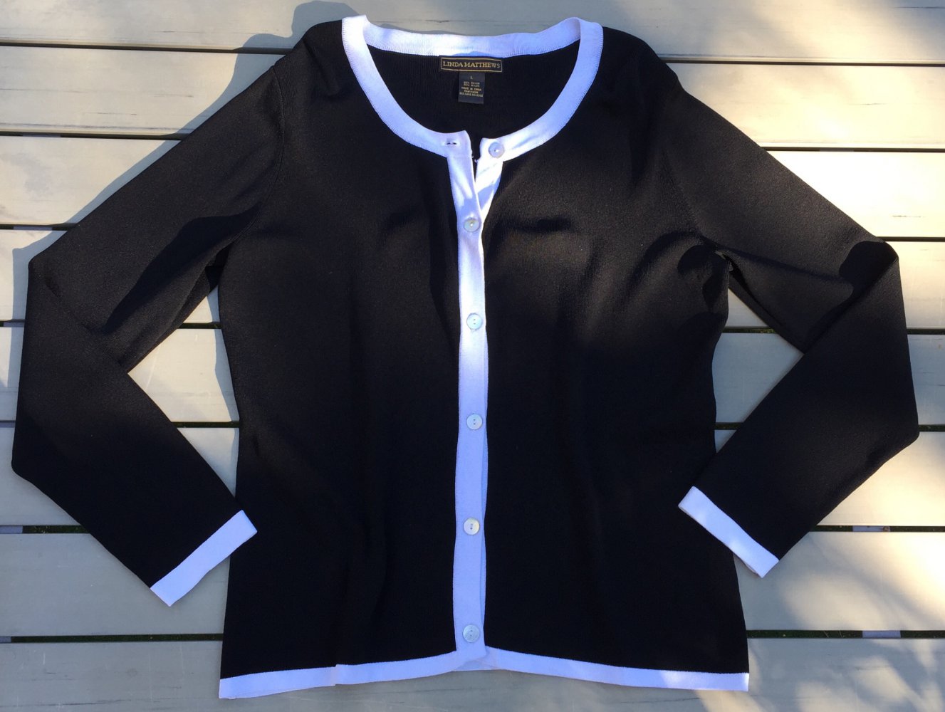 LINDA MATTHEWS Cardigan Strickjacke Jäckchen Gr. L