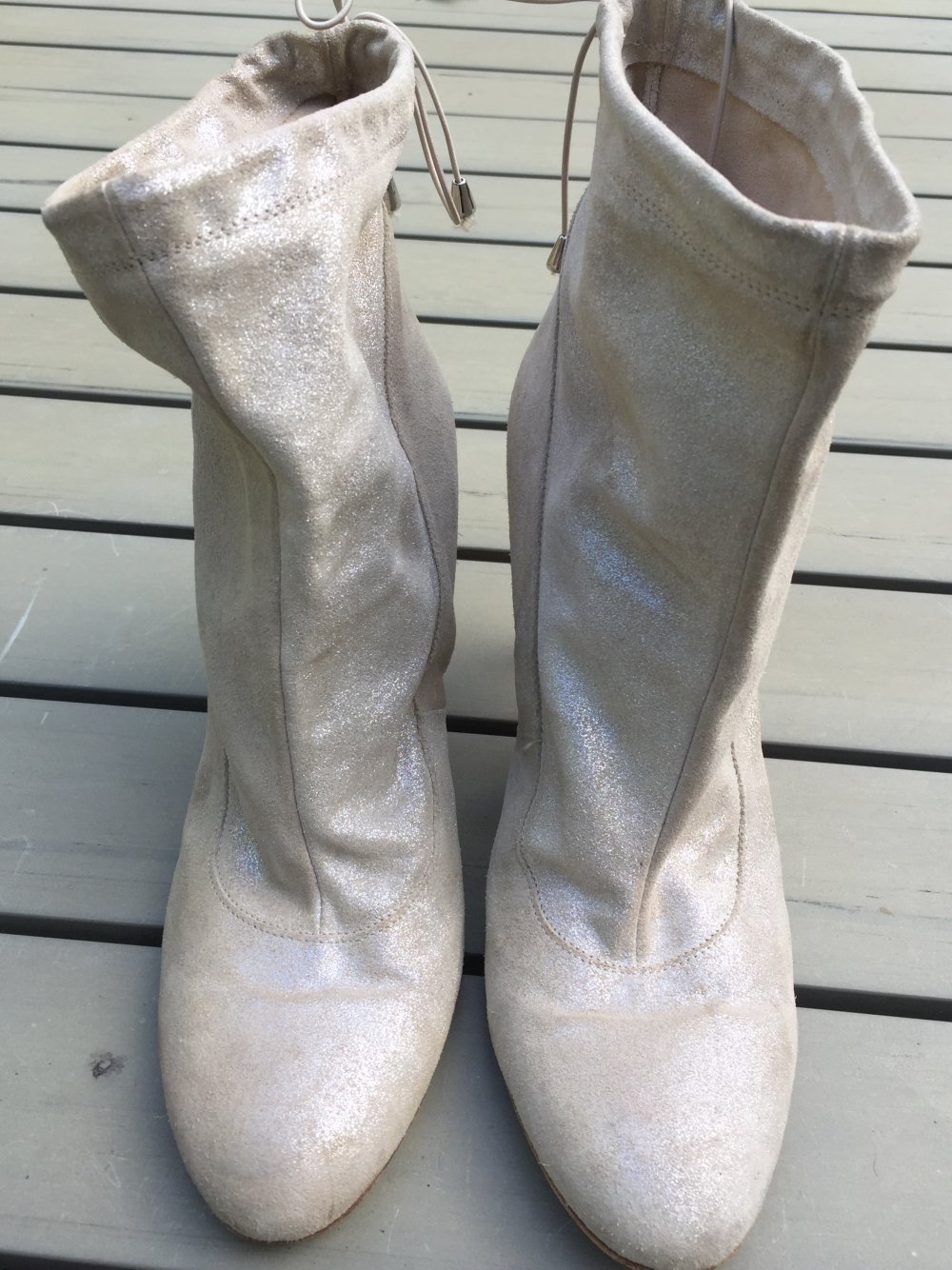 FORNARINA Party Stiefelette SLOUCH metallic SILBER Gr. 40