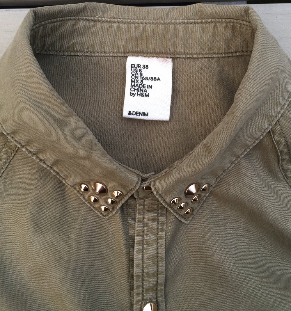 H&M Bluse HEMDBLUSE khaki Gr. 38