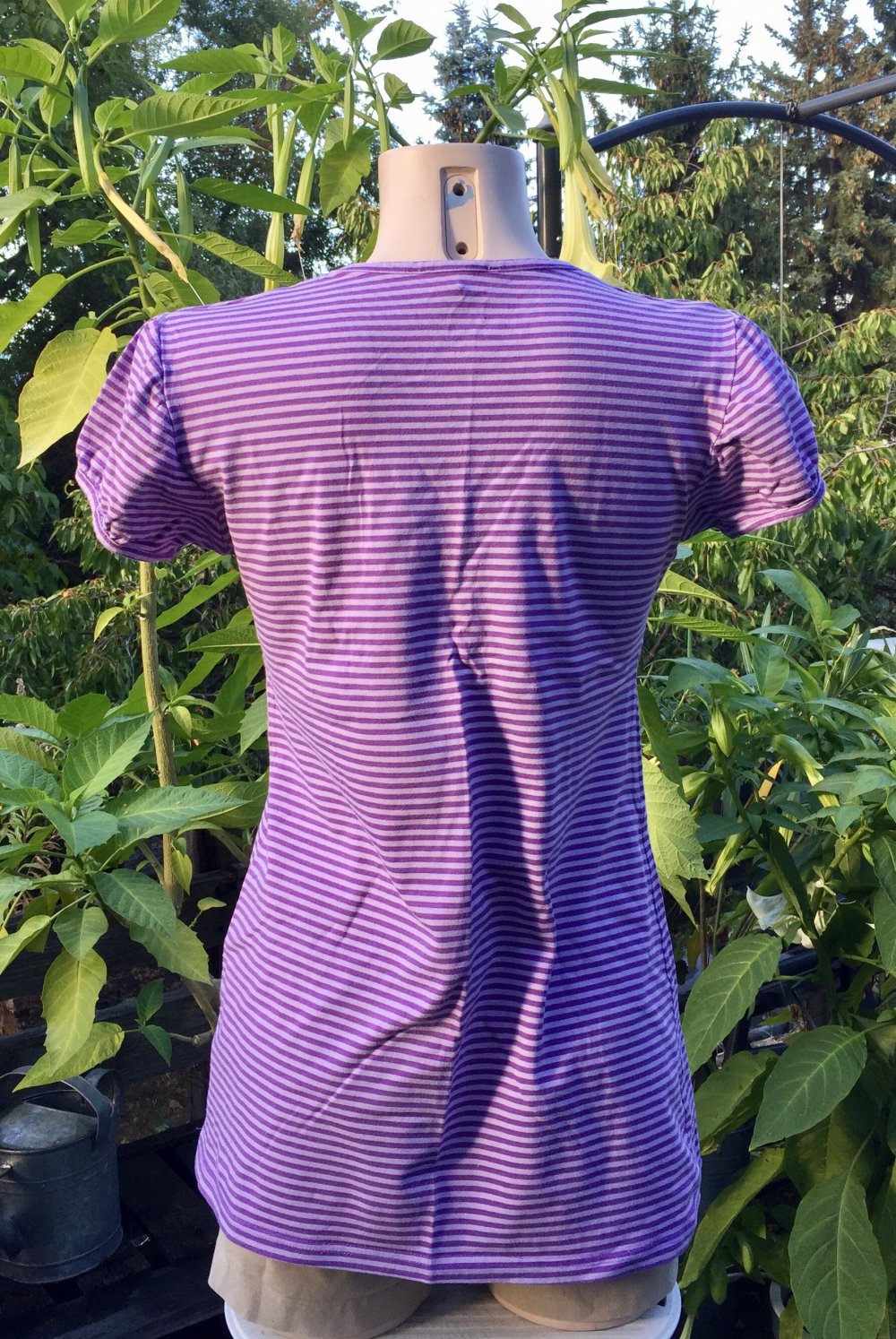 Empire Shirt RINGELSHIRT lila/Flieder Gr. L 