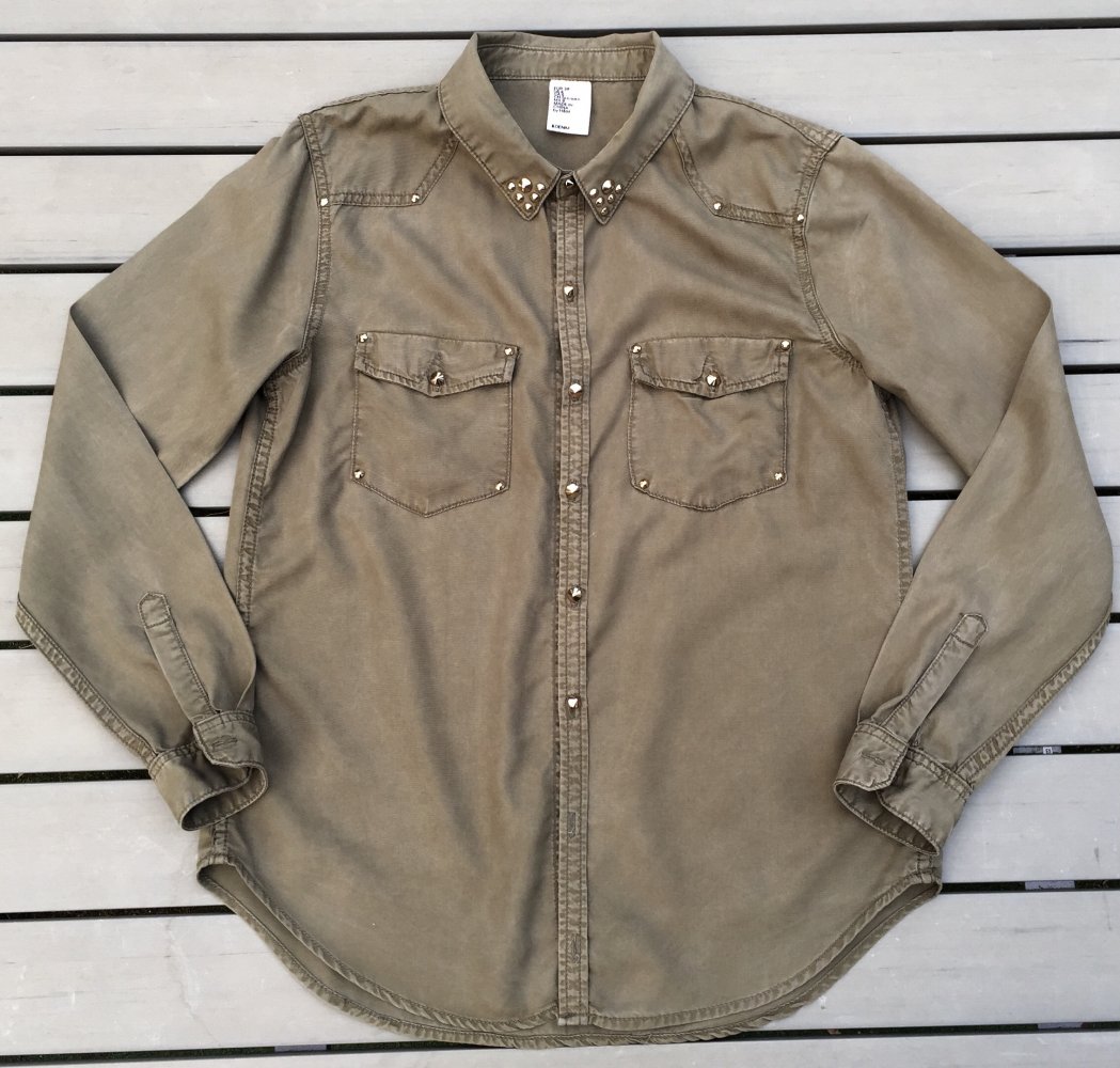 H&M Bluse HEMDBLUSE khaki Gr. 38