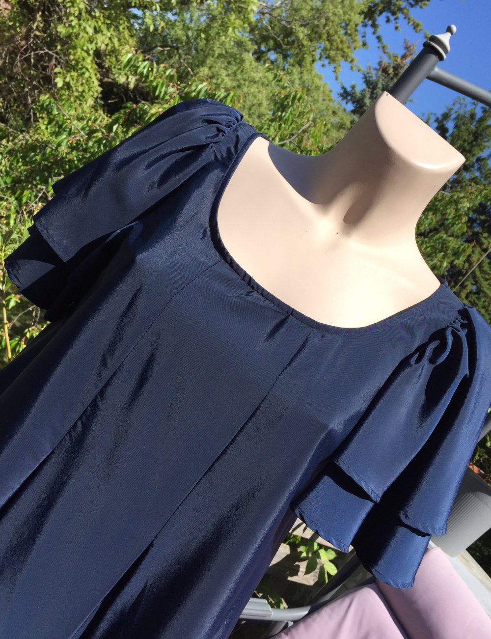 H&M Hängerchen KLEID seidig FLÜGELÄRMEL Gr. 38
