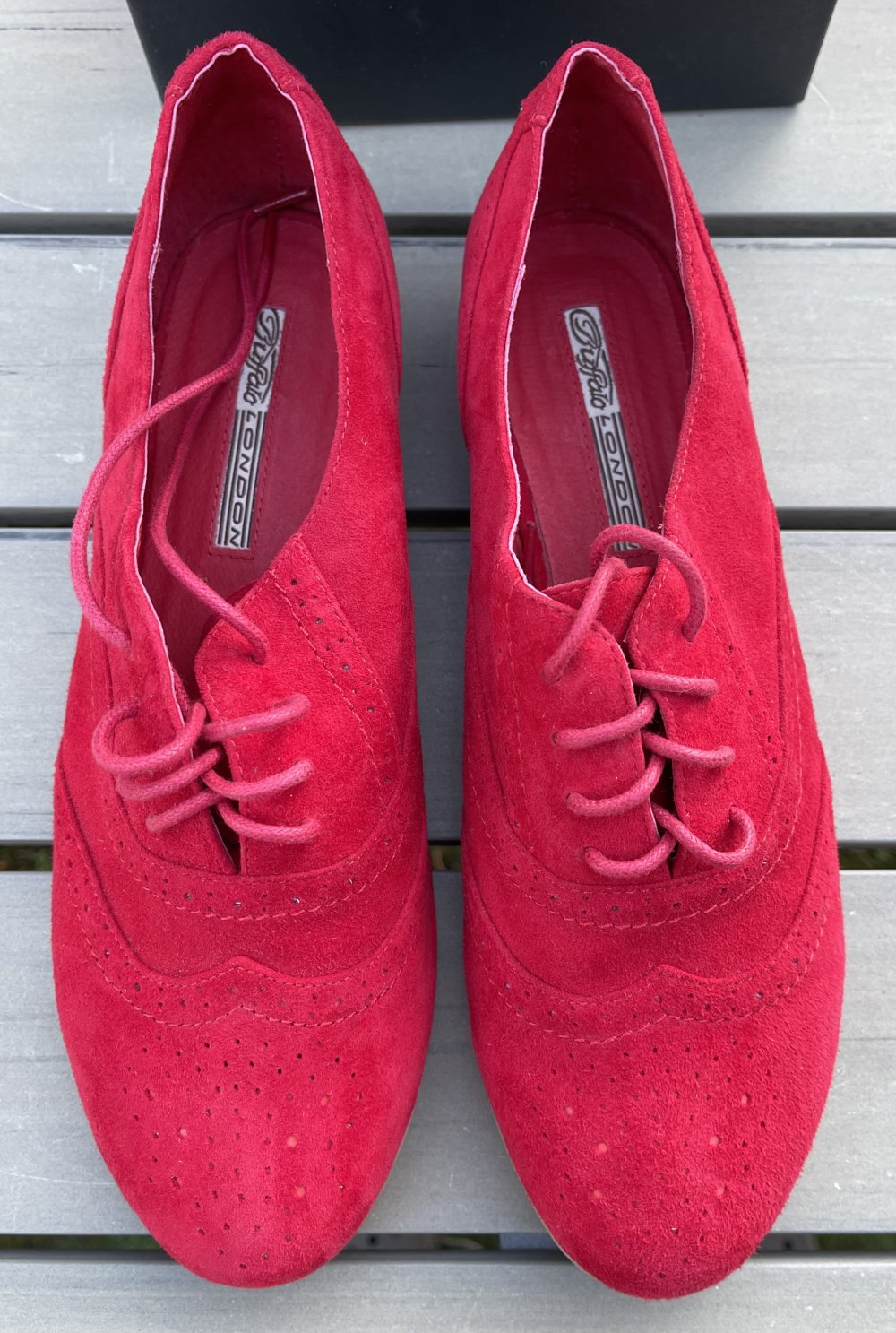 BUFFALO Budapester HALBSCHUHE Flats WILDLEDER Gr. 40