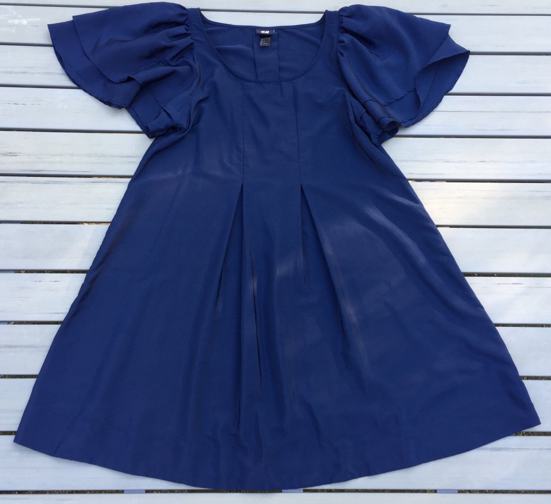 H&M Hängerchen KLEID seidig FLÜGELÄRMEL Gr. 38