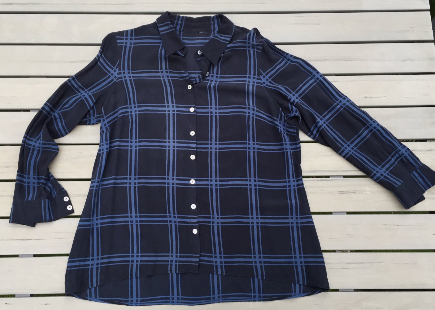 Seidenbluse BLUSE Karobluse HEMDBLUSE Gr.