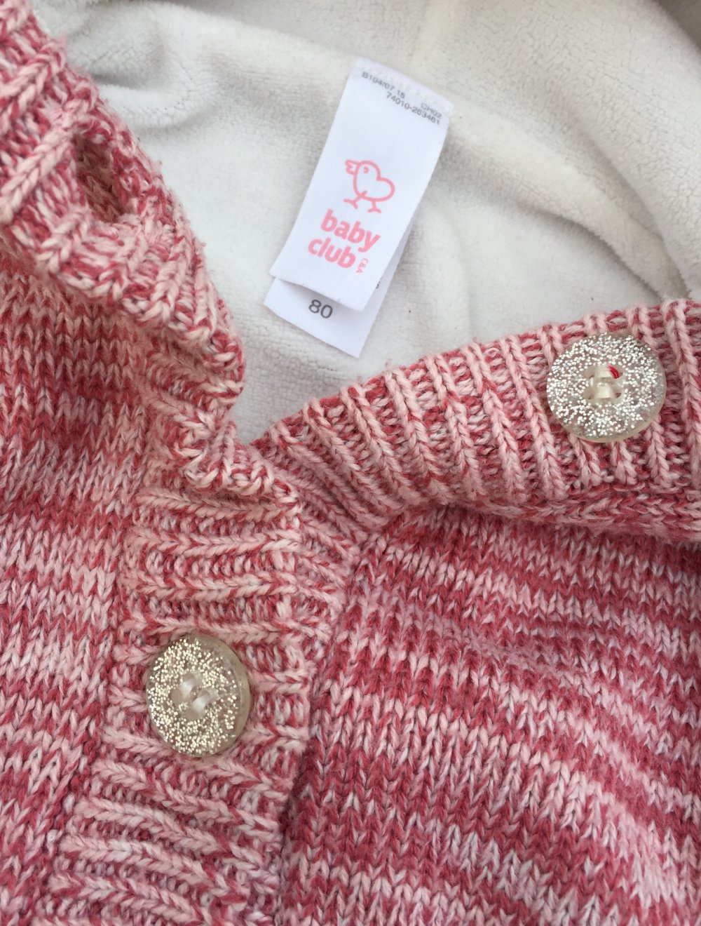 BABY CLUB Strickjacke KAPUZENJACKE Gr. 80