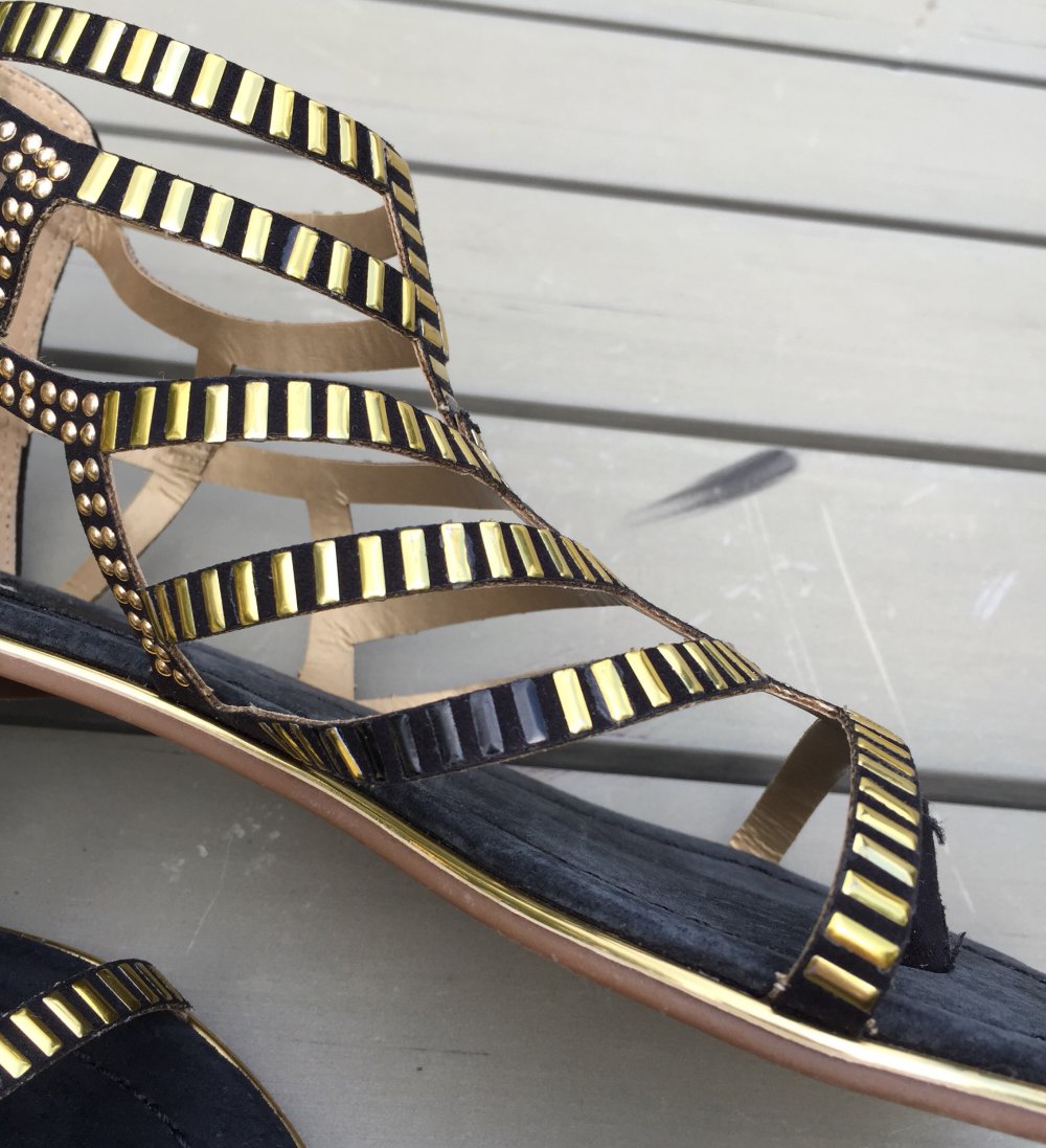 NEU: BLINK SANDALE schwarz/gold Gladiator Gr. 36