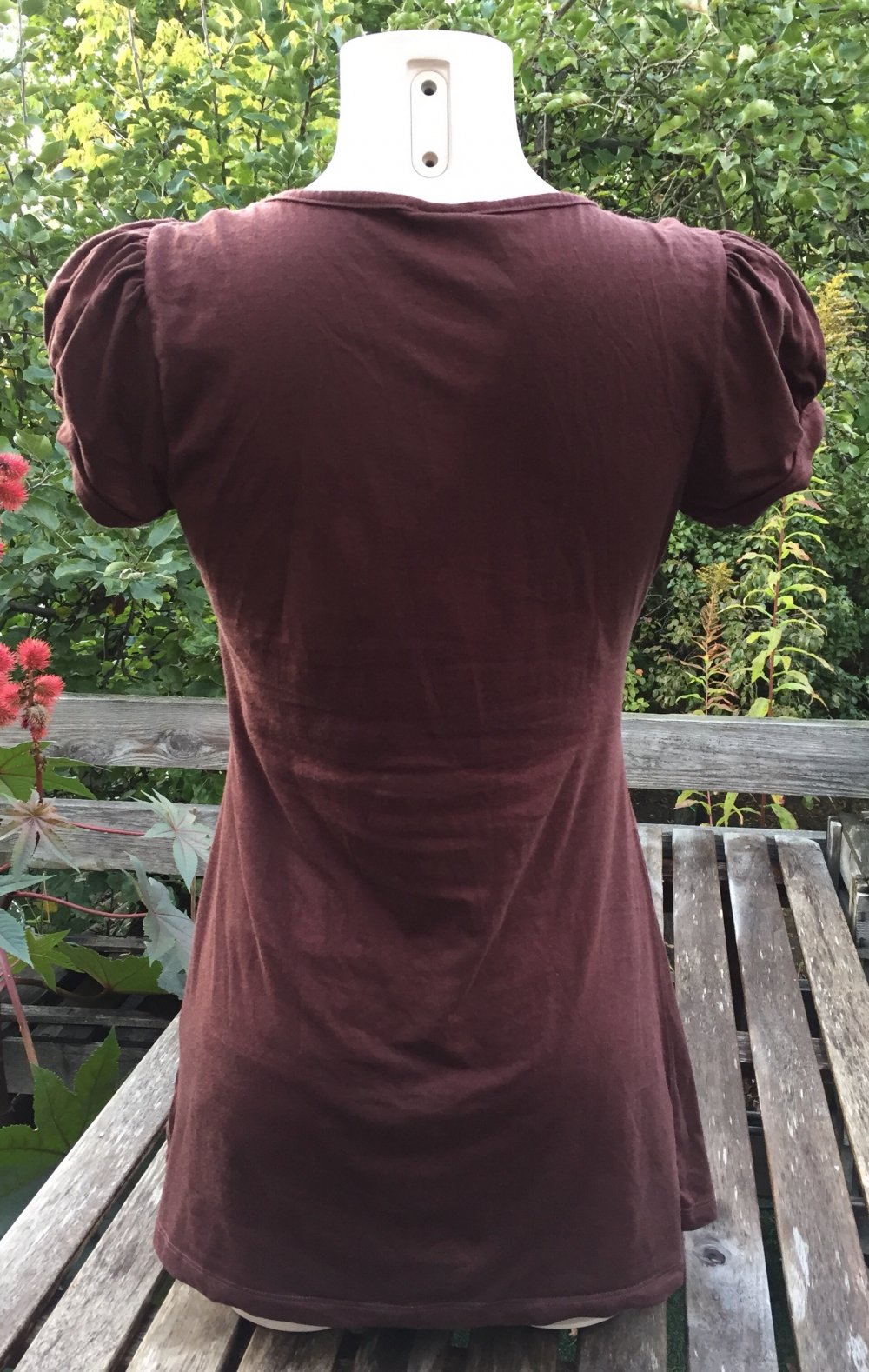 EMPIRE Tunika SHIRT braun / kupfer SCHLEIFE Gr. L