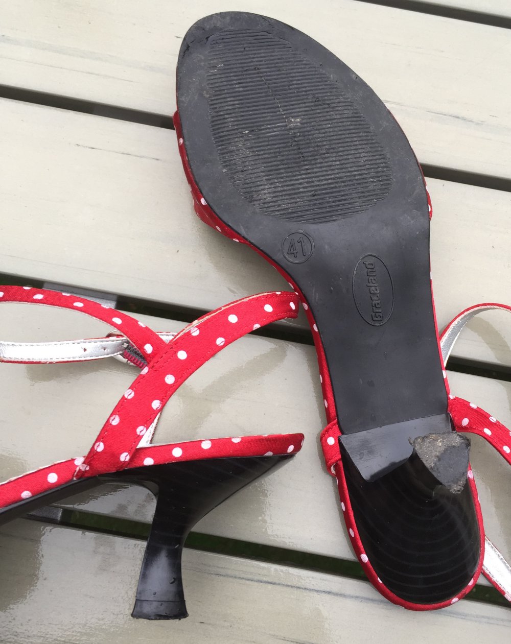 Graceland SANDALETTE Polkadots  rot/weiß Gr. 41