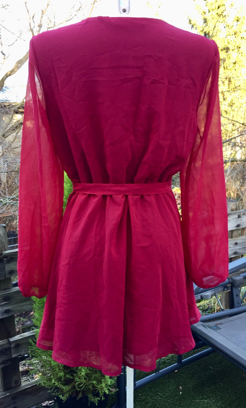 NELLY Chiffon KLEID kirschrot Gr. 40