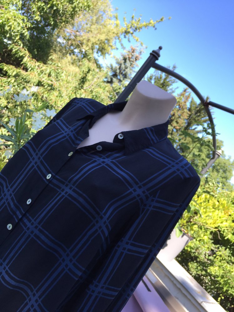 Seidenbluse BLUSE Karobluse HEMDBLUSE Gr.
