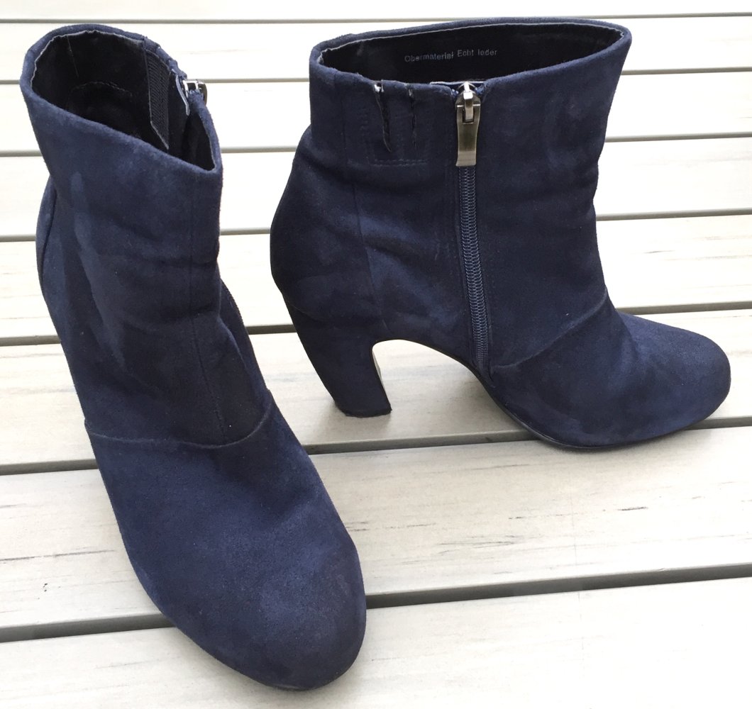 5th AVENUE Rauhleder STIEFELETTE nachtblau Gr. 40