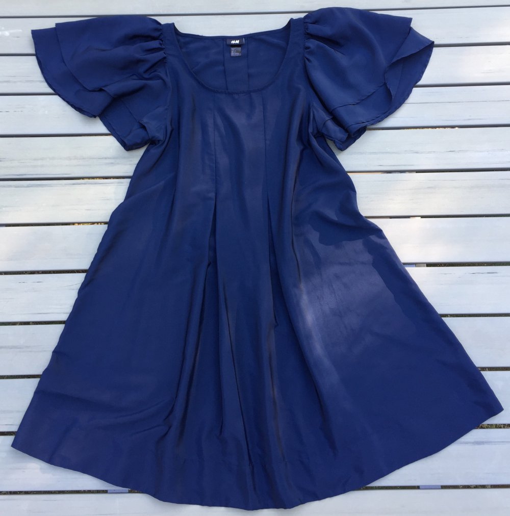 H&M Hängerchen KLEID seidig FLÜGELÄRMEL Gr. 38