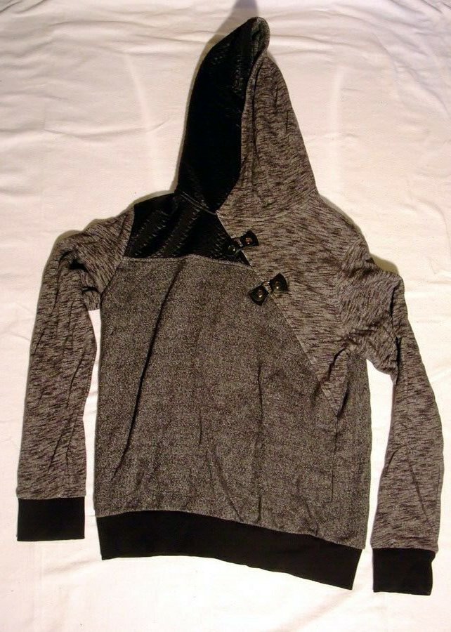 Kapuzenpullover | Gr. L | Carisma CRSM | Kapuze Leder-Look | meliert | Pullover