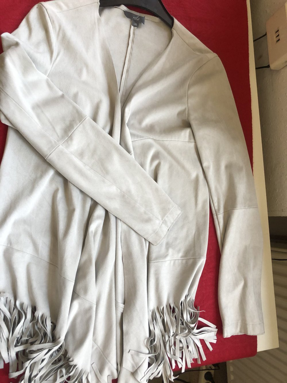 Velourjacke von She mit Fransen