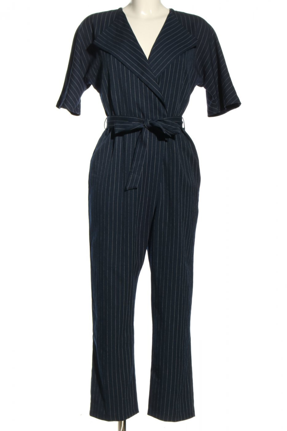 Asos Jumpsuit blau Streifenmuster Business-Look