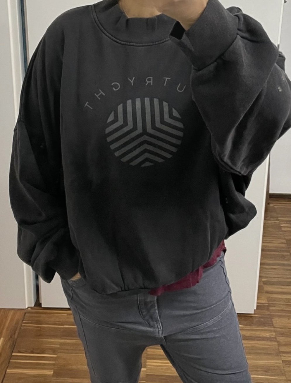 Outryght, Sweatshirt, Anthrazit/ Schwarz, Gr. XL, Style Noam