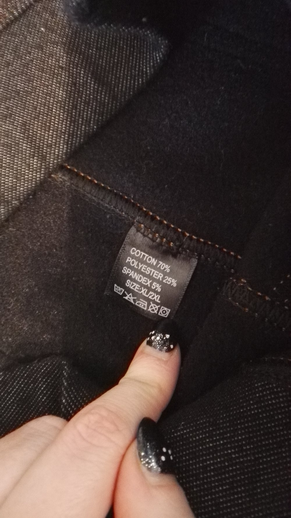 Jeggings mit Ledereinsätzen