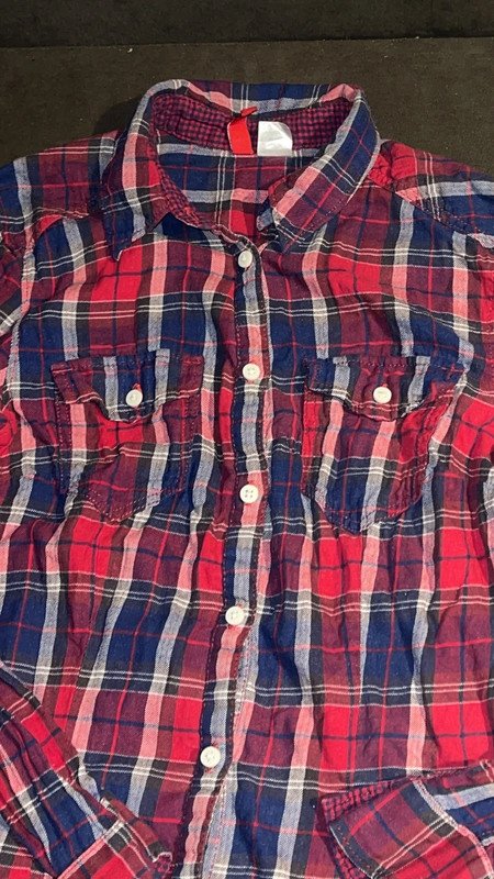 Rot Blau karierte Bluse 