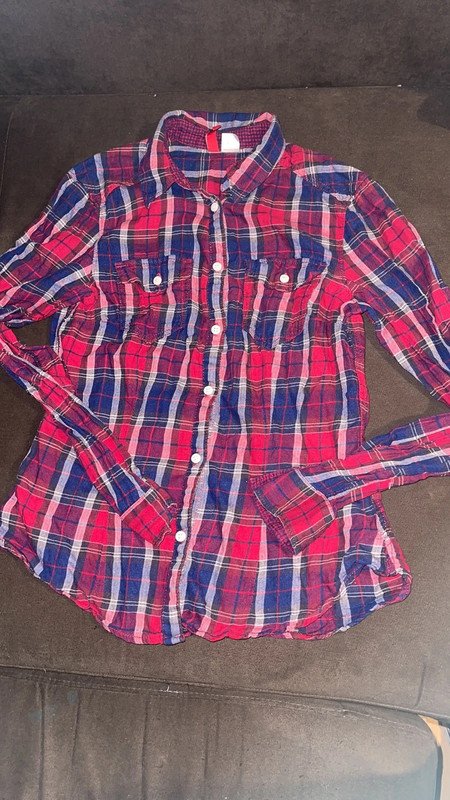 Rot Blau karierte Bluse 