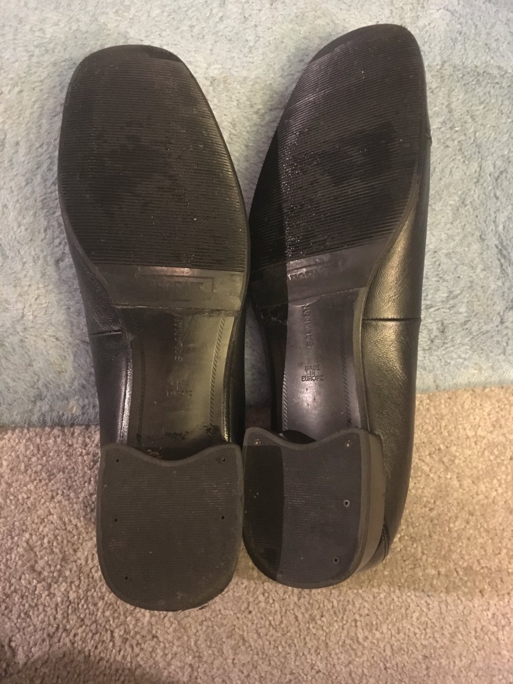 Salamander Ballerinas echt Leder schwarz mit Lackkuppe und Lackferse – Grösse 4 ½ - Absatz 2,5 cm