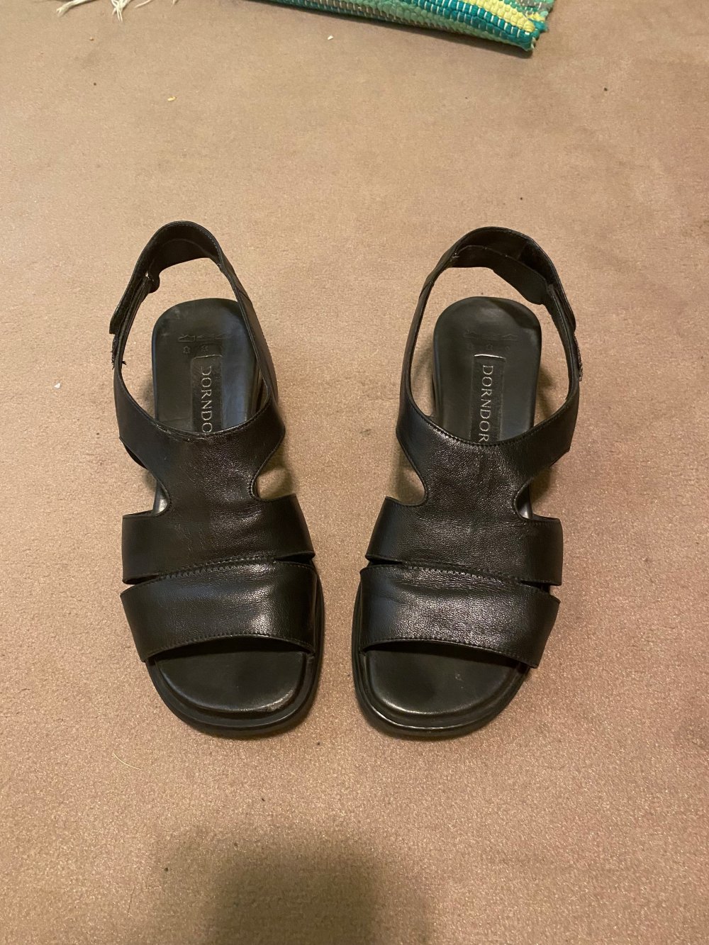 Leder Sandalen schwarz, Größe 38 von Dorndorf – selten getragen
