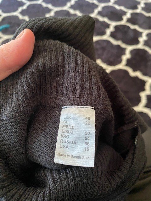 Pullover mit Schalkragen, schwarz, Größe 48 – nur 1, 2 x getragen