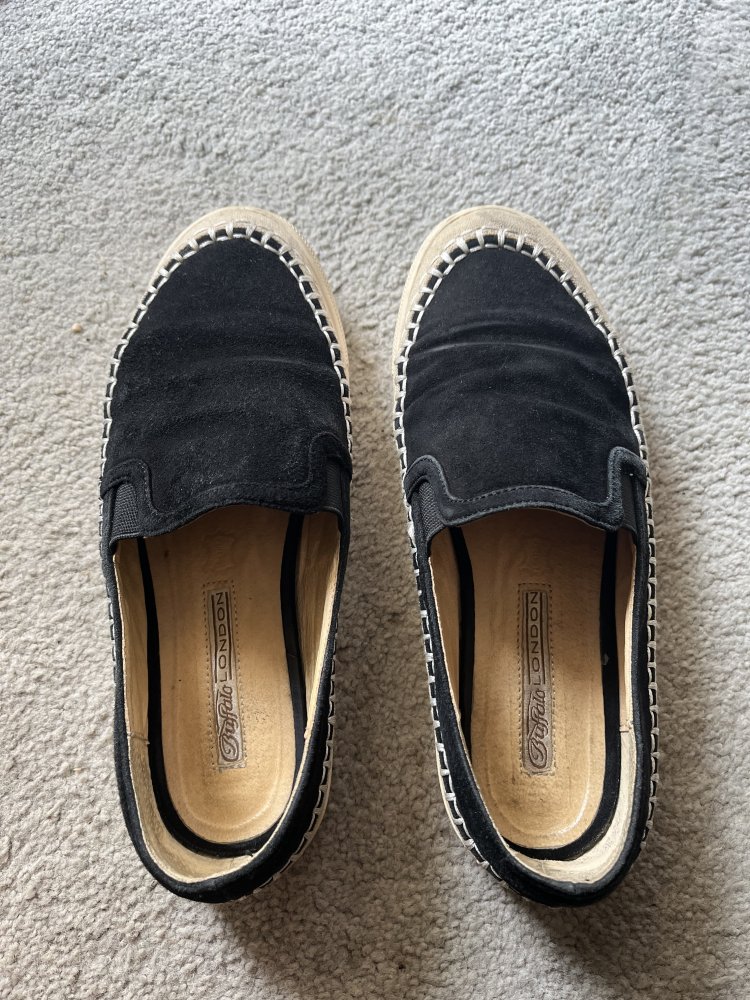 Espadrilles schwarz Wildleder (von Buffalo), Größe 37 – nur 2, 3 x getragen