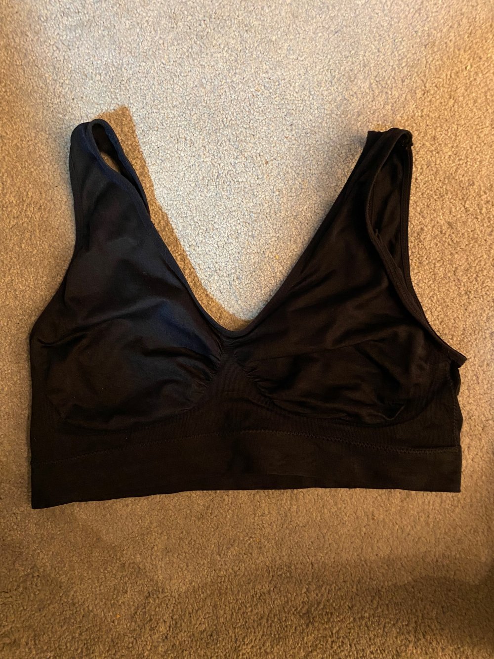 Nahtloser Stretch BH, Größe 5XL, schwarz – neu und ungetragen