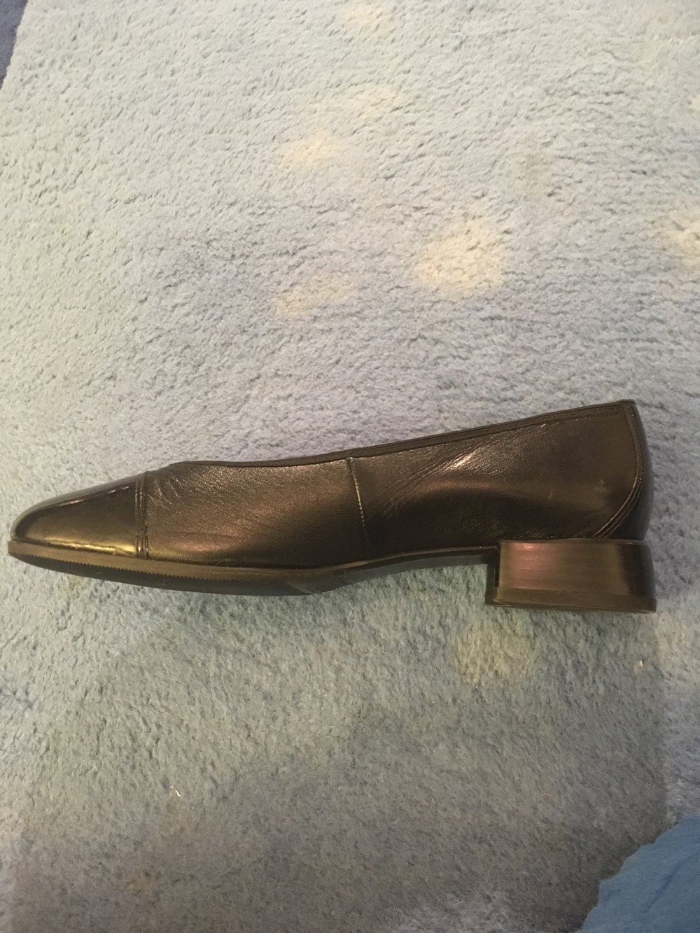 Salamander Ballerinas echt Leder schwarz mit Lackkuppe und Lackferse – Grösse 4 ½ - Absatz 2,5 cm